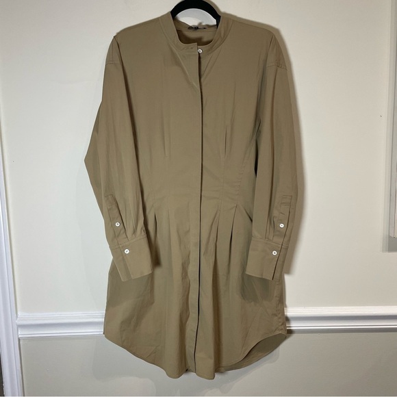 THEORY NARTHUS B STRETCH-COTTON SHIRTDRESS IN SIERRA Size Medium - Picture 2 of 7